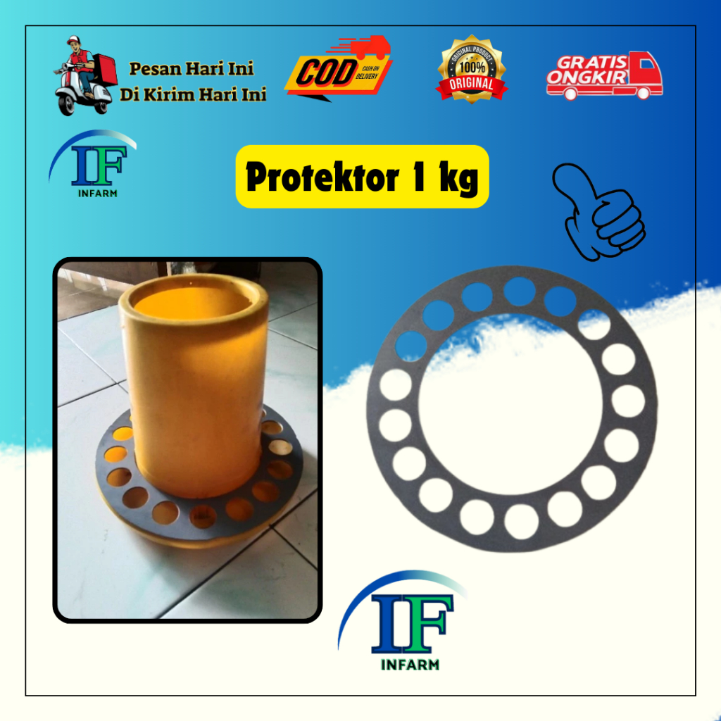 PROTEKTOR Pengaman Tempat Pakan Puyuh Dan Ayam BABY CHICK ukuran 1 Kilo INNFARM