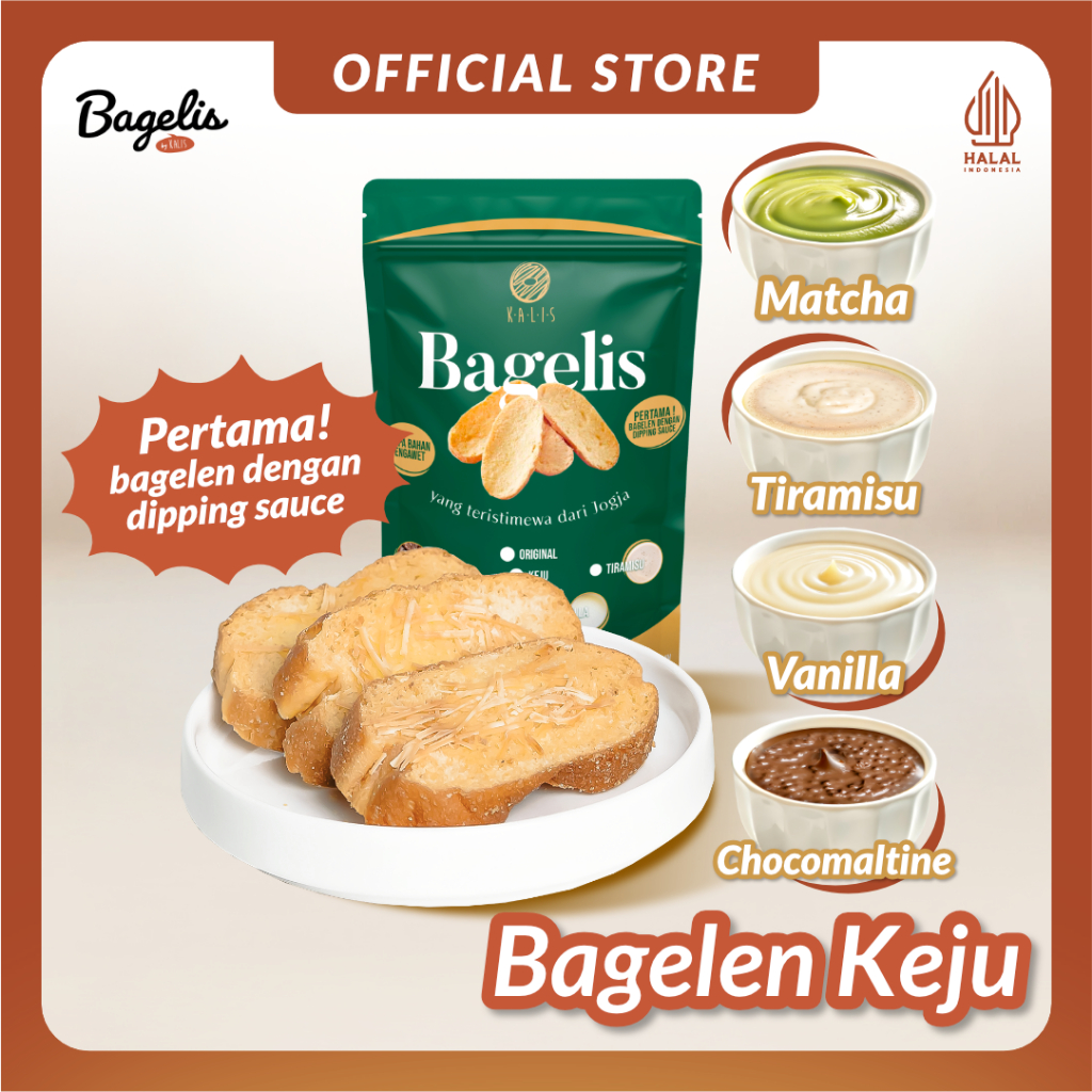 

BAGELIS KEJU Cheese Cocol Chocomaltine Matcha Vanilla Tiramisu | Roti Kering Bagelan Bagelan 160g