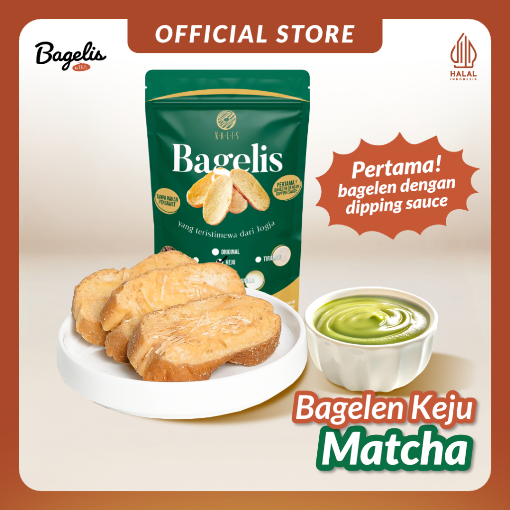 

BAGELIS KEJU Bagelen Cheese Cocol Matcha | Roti Kering Bagelan Kue Kering 160 Gram