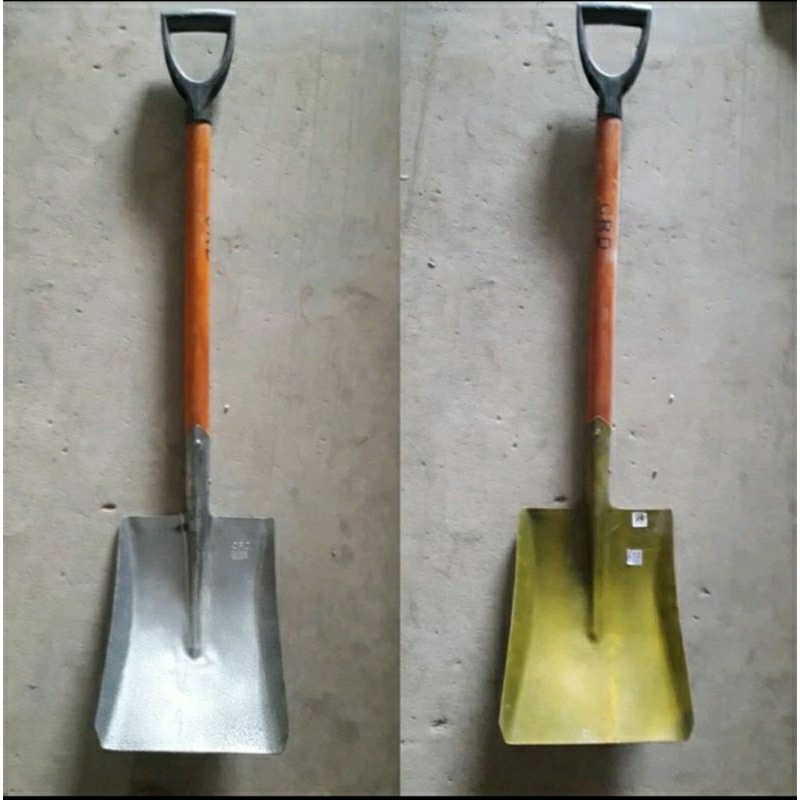 Skop Pasir Gagang Kayu Polos Tebal Plat Besi / Skop Murah