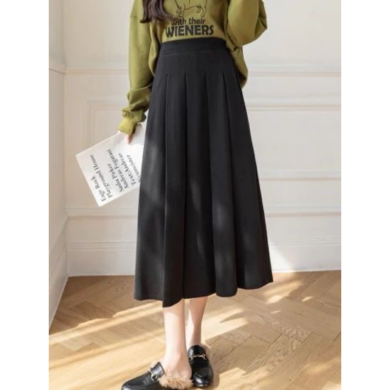 Premium Rok Rempel Panjang Wanita Gaya Korea