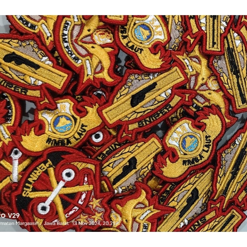 Atribul polri Bordir Timbul 3D Printis//sniper/Rimba laut/Selam polri