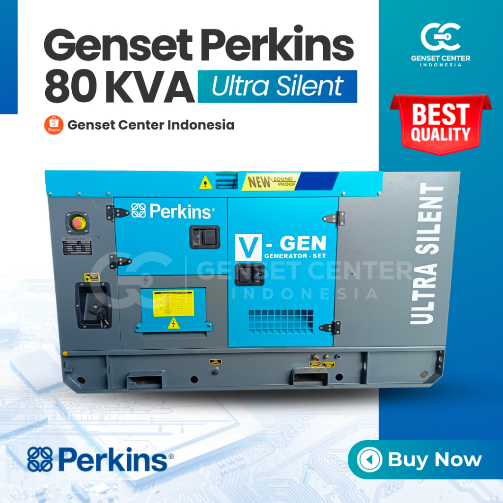 Genset Perkins 80KVA - Genset Silent Genset Industri Genset Rumah Genset Sound