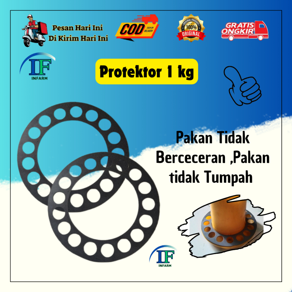 PROTEKTOR Pengaman Tempat Pakan Puyuh Dan Ayam BABY CHICK ukuran 1 Kilo INNFARM