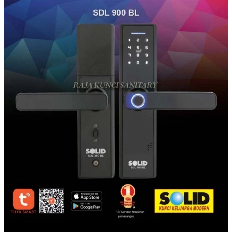SOLID Smart Door Lock SDL 900 BL/Smart Lock Solid/Kunci  Digital Solid