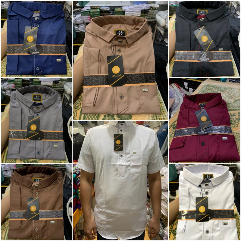 Baju Koko Kurta Lengan Pendek Hamda Collection Exclusive ~ Baju Kurta Dewasa Lengan Pendek Toyobo Pr