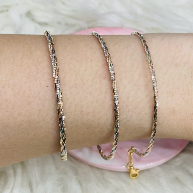 gelang ulir lilit coker warna simple elegant emas asli kadar 700