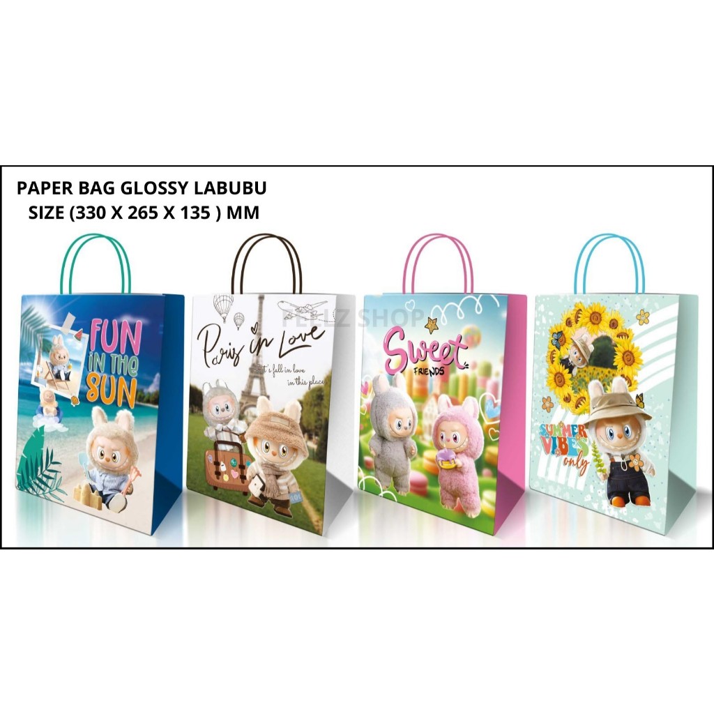 

Paper Bag Glossy / Goodie Bag Glossy Motif LABUBU Size ( 330 X 265 X 135 ) MM