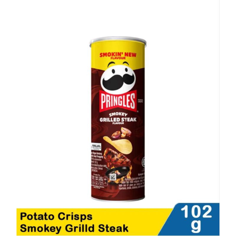 

Pringles keripik kentang rasa smokey grilled steak 102g