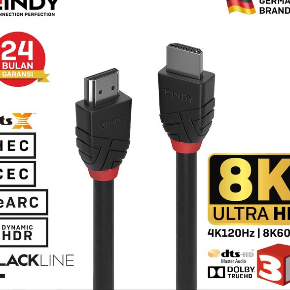 Cashback Kabel HDMI 5m 1m 2m 8K6Hz Dolby Atmos 48Gbps EARC PS4PS5 Male To Male Black 3677 36771 3677