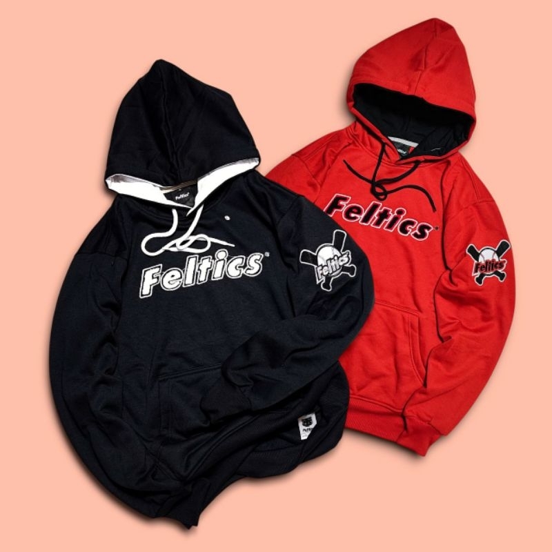 SWEATER HOODIE PULLOVER FELTICS LOGO BORDIR TOWEL PREMIUM PRIA WANITA HOODIE TEBAL FULL TAG