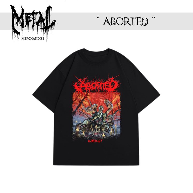 T-shirt Aborted kaos band metal luar negeri original