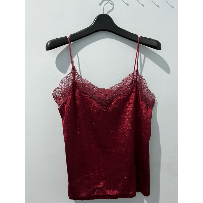 velvet red tanktop