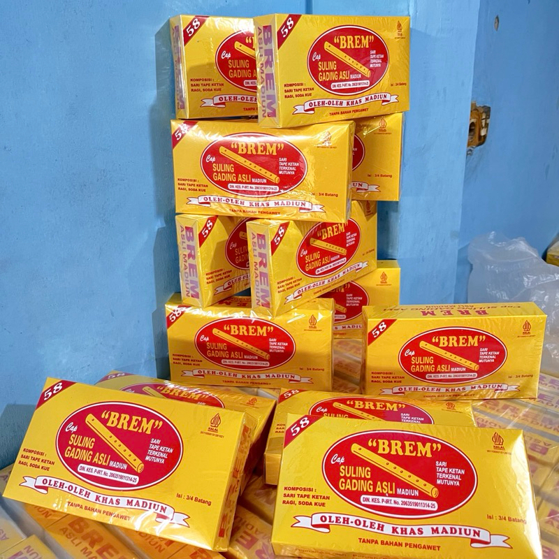 

Paket Usaha Brem Suling Gading Jumbo | 10pcs | Isi 4 biji | Oleh Oleh Khas Madiun