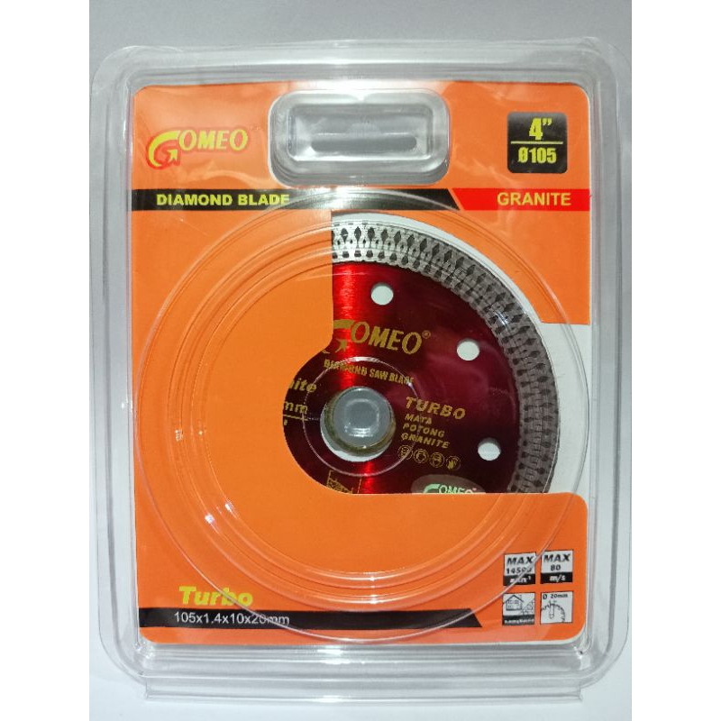 DIAMOND WHEEL TURBO 4" /mata potong kramik dan granit gomeo 4"