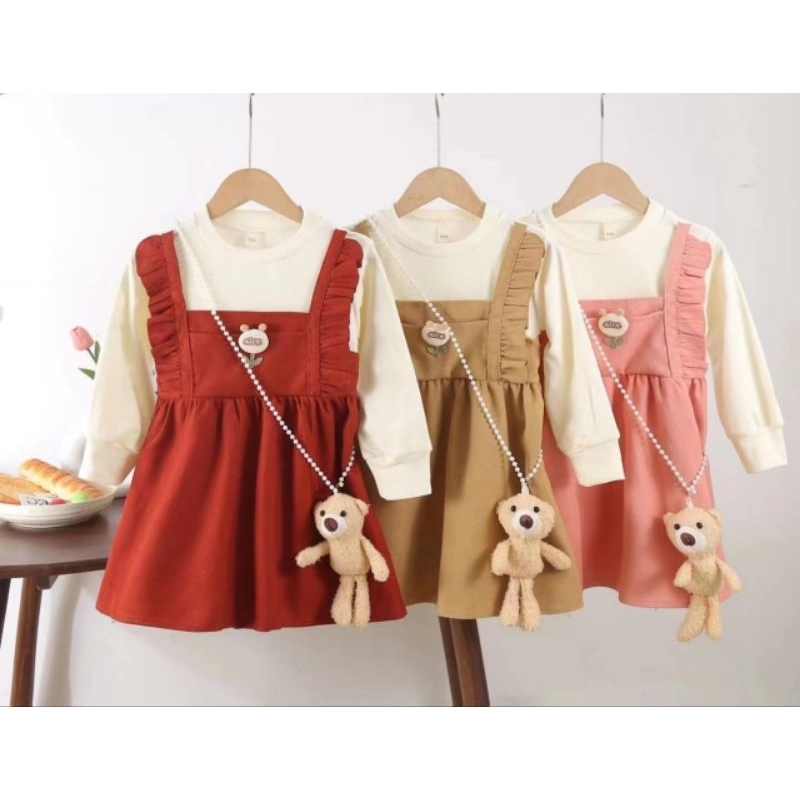CHERRY BOMB DRESS PREMIUN KOREA | DRESS KOREA PREMIUM ANAK 2-8 Tahun | Baju Anak Korea | GAUN ANAK C