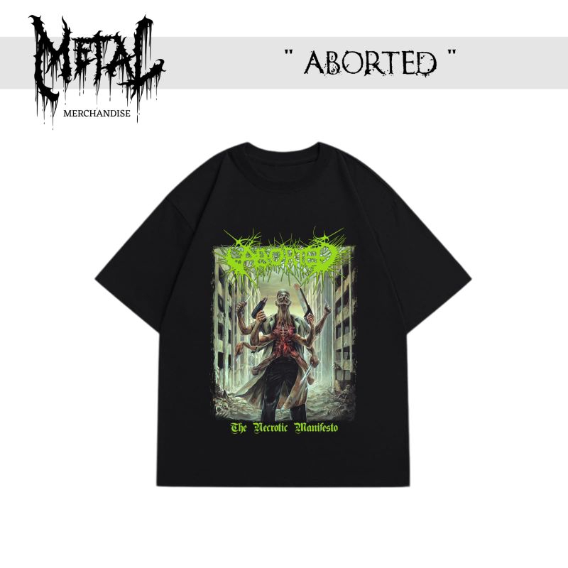 T-shirt Aborted kaos band metal luar negeri original
