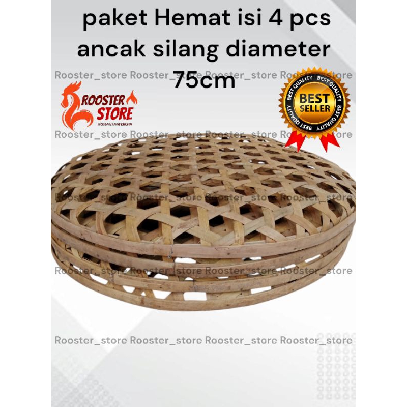 PAKET COMBO ISI 4 PCS ANCAK SILANG ANCAK KURUNGAN AYAM DIAMETER 75X75CM BAHAN FULL BAMBU ANCAK SEGI 