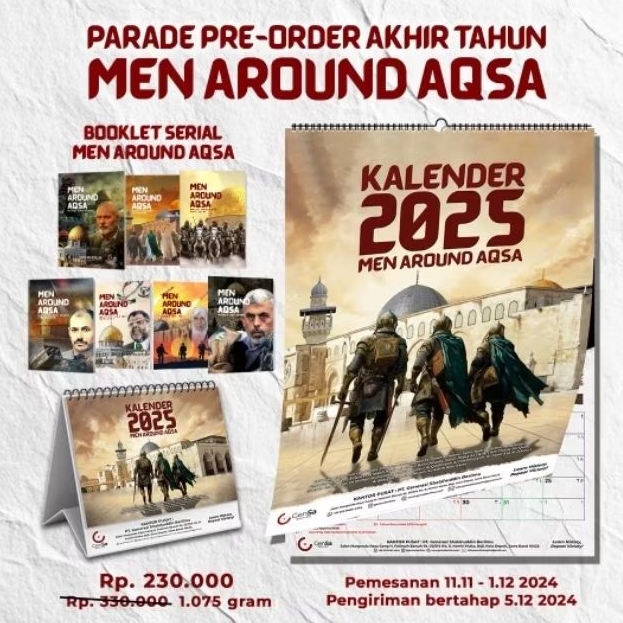 

Kalender dinding Dan Meja Men around aqsa paket Booklet 7 tokoh