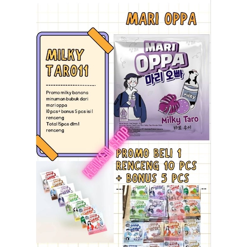 

mari oppa miky taro sachet 10pcs+bonus 5pcs