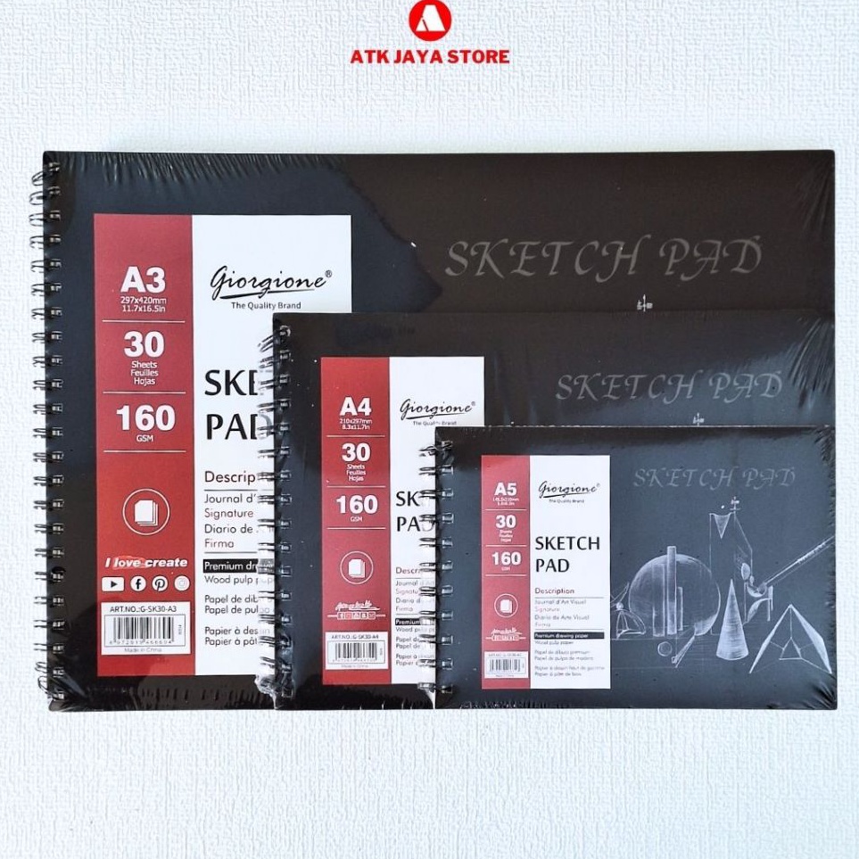 

Get Promo GIORGIONE WIRED SKETCH BOOK SKETCH PAD A3 A4 A5 Buku Sketsa menggambar mewarnai 16 GSM SK3