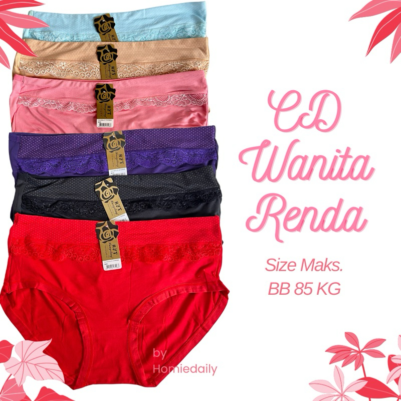 CD celana dalam renda wanita perempuan undies dewasa jumbo big size hamil gemuk besar ukuran 4L XXXL