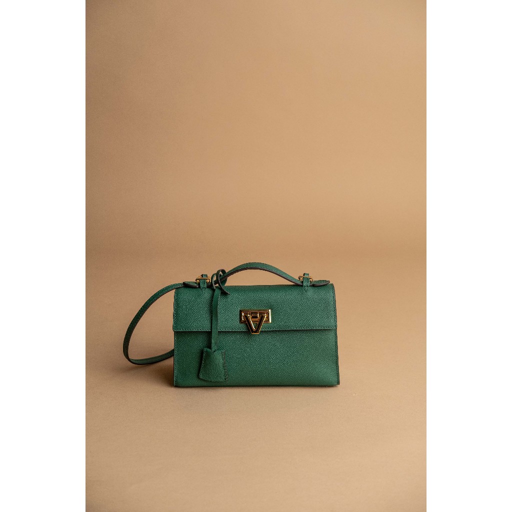 Vone World - Heart Bag Emerald Green Epsom