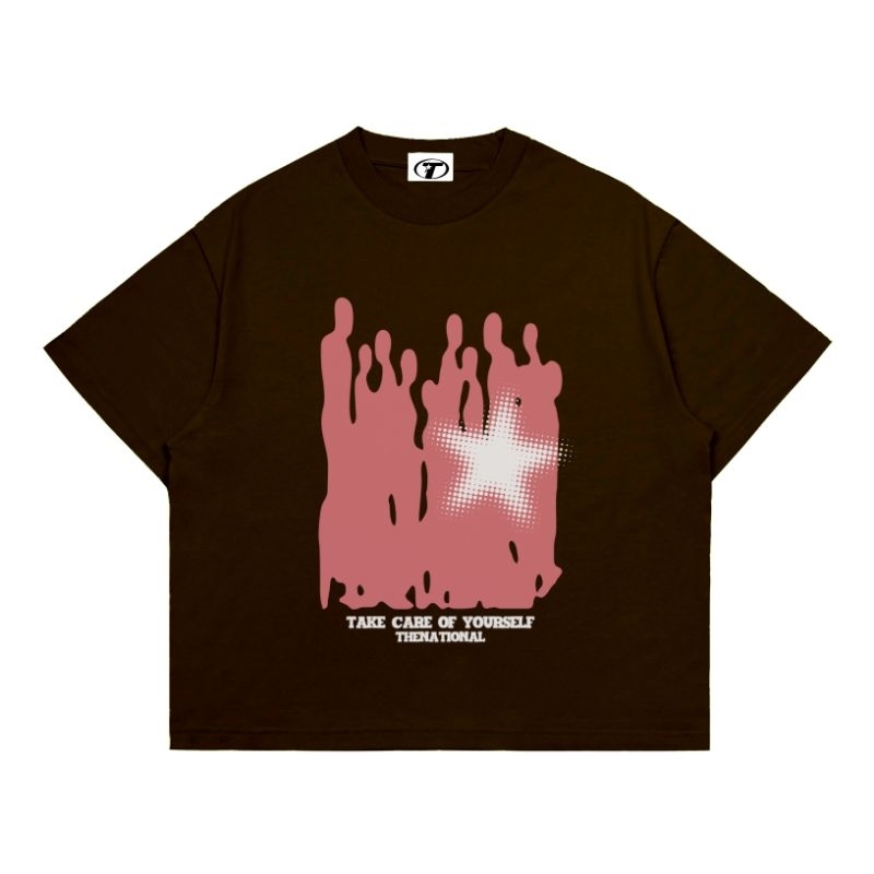 Thenational Crop Boxy T-shirt 24s WatchOut Dark Brown