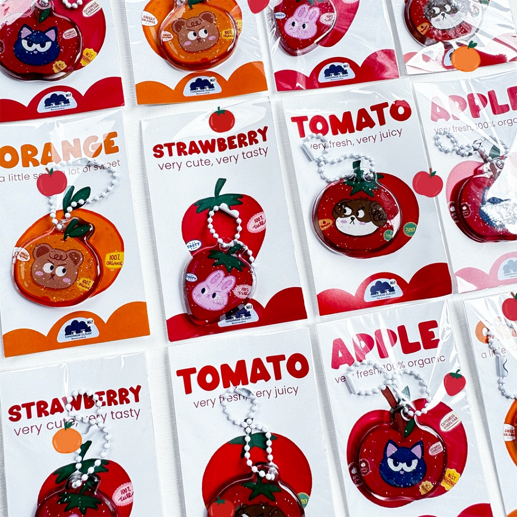 Tomorrow Cloudy Keychain Glitter Epoxy Fruits