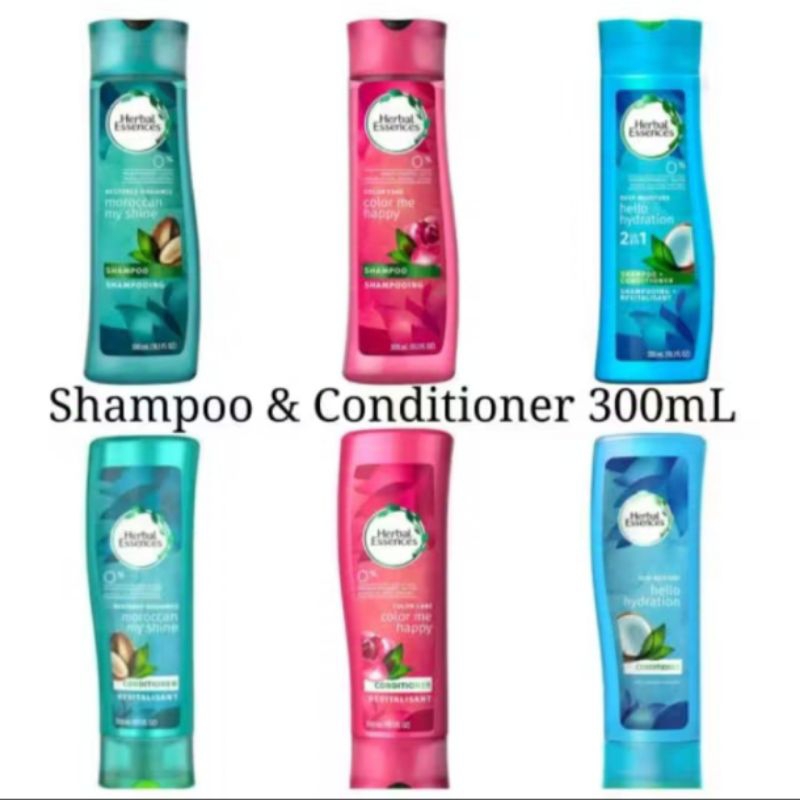 HERBAL ESSENCES shampoo or conditioner 300ml hello hydration, moroccan, color me