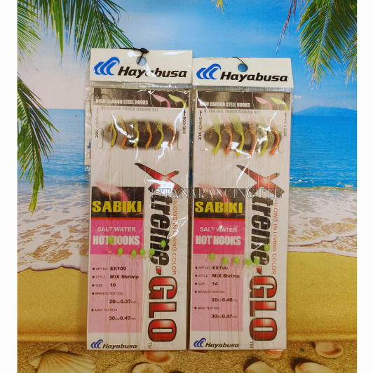 SABIKI HAYABUSA XTREME-GLO SIZE 10 & 14 UMPAN KAIL PANCING MANIA