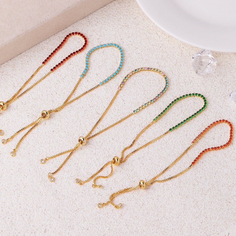 Gelang Serut Berlian Imitasi Permiti Rantai Strip Fashion Korea Gelang Wanita Aksesoris