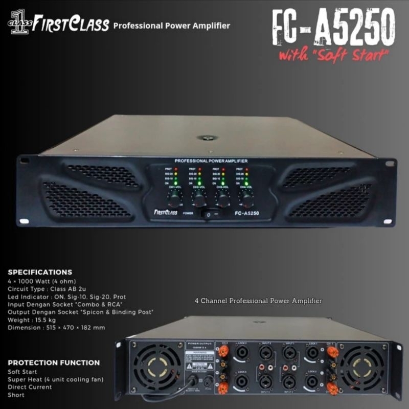 Power Proffesional Amplifier Firstclass 5250 FCA 5250 FC A5250 | HIGH QUALITY POWER