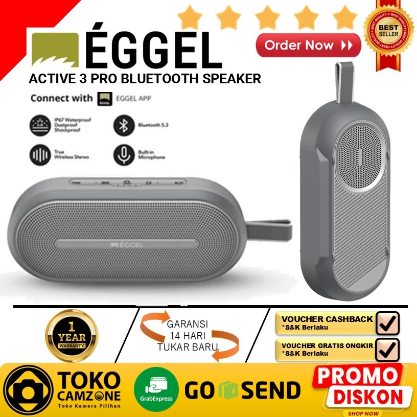 Eggel Active 3 Pro Waterproof Bluetooth Speaker - TWS BLUETOOTH SPEAKER GARANSI RESMI EGGEL INDONESI