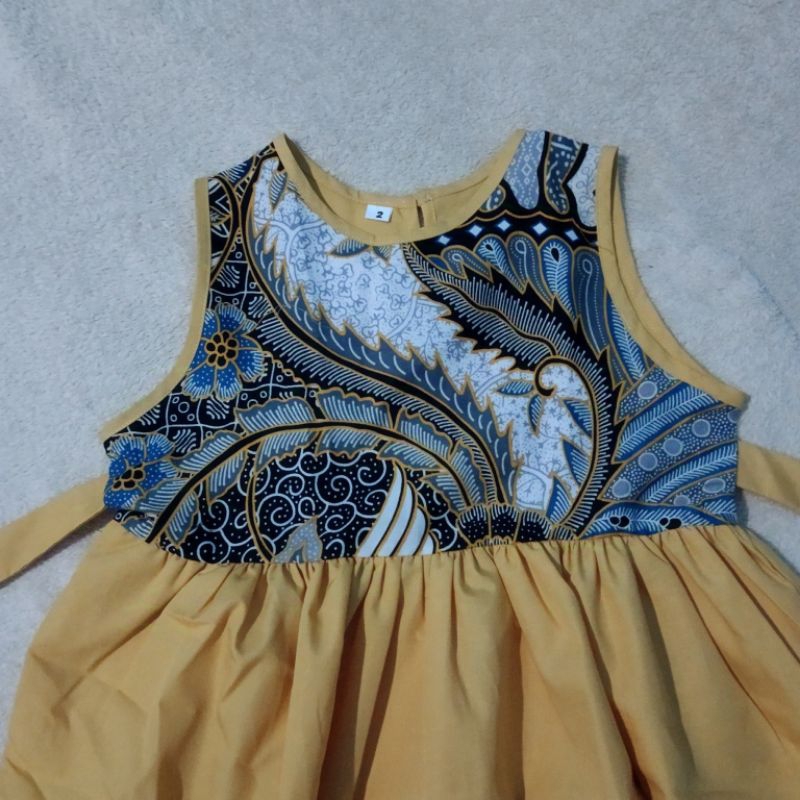 Dress Formal Anak No. 9 / Dress Kuning Anak /Dress Cantik/ Dress Batik Anak / Baju Anak Perempuan / 