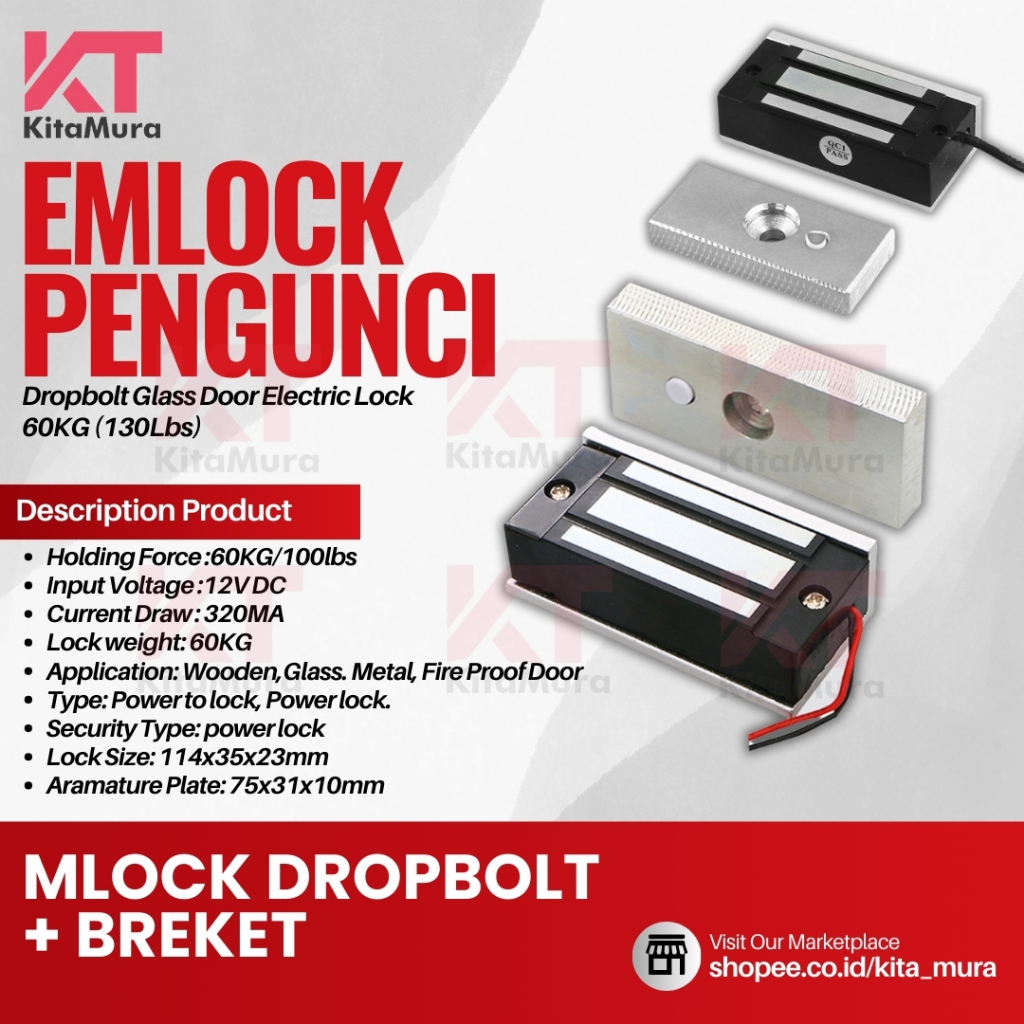 Emlock Mini Magnetic Lock Door || EmLock Magnetic 100LBS Lock