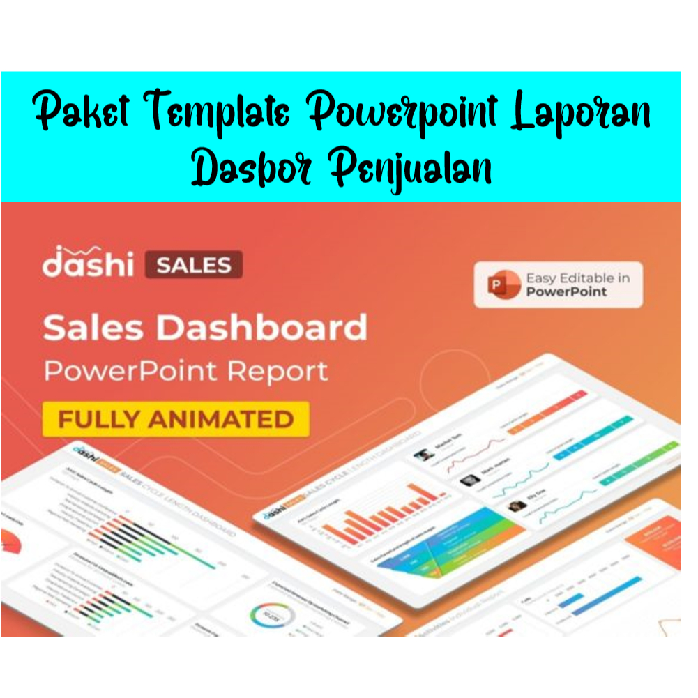 Paket Template Powerpoint Laporan Dasbor Penjualan