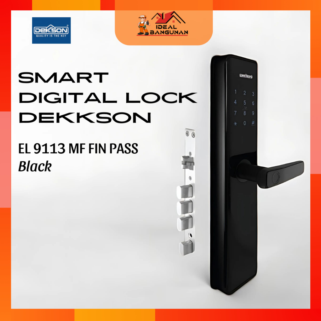 [READY] SMART DIGITAL LOCK DEKKSON EL 9113 MF FIN PASS BLACK