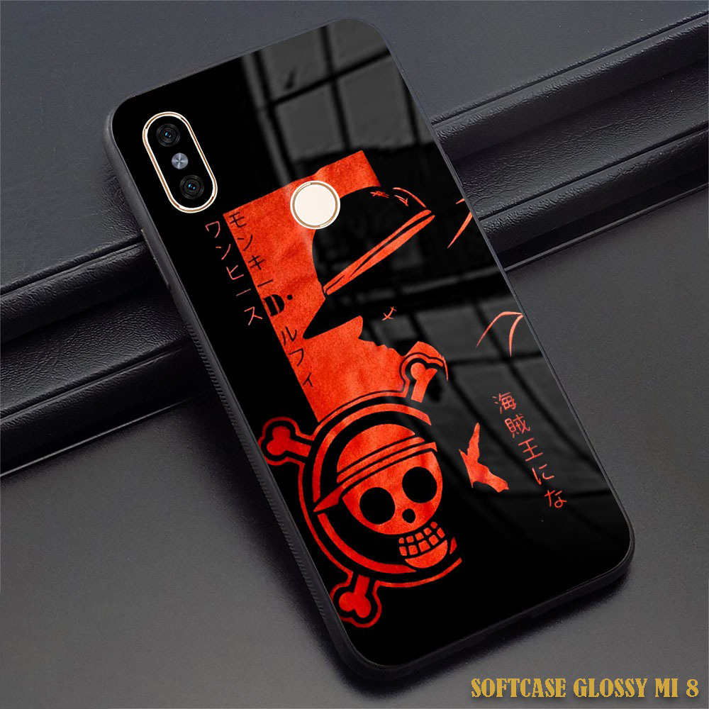 CUSTOM CASE Glossy ALL TYPE Xiaomi Mi 8 LITE XIAOMI MI 8 |AA15| Anime One Piece Luffy DESIGN PREMIUM