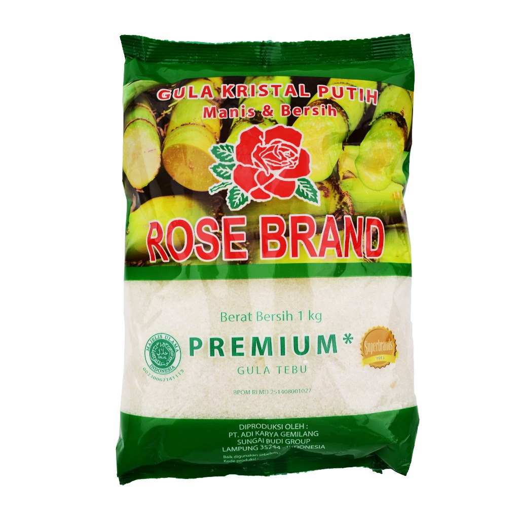 

Rose Brand Gula pasir Putih 1 kg kemasan granulated sugar