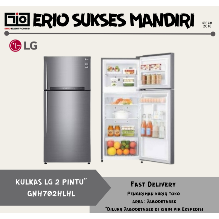 LG GN-H702HLHL KULKAS 2 PINTU GNH702HLHL GNH702 GN-H702 702HLHL