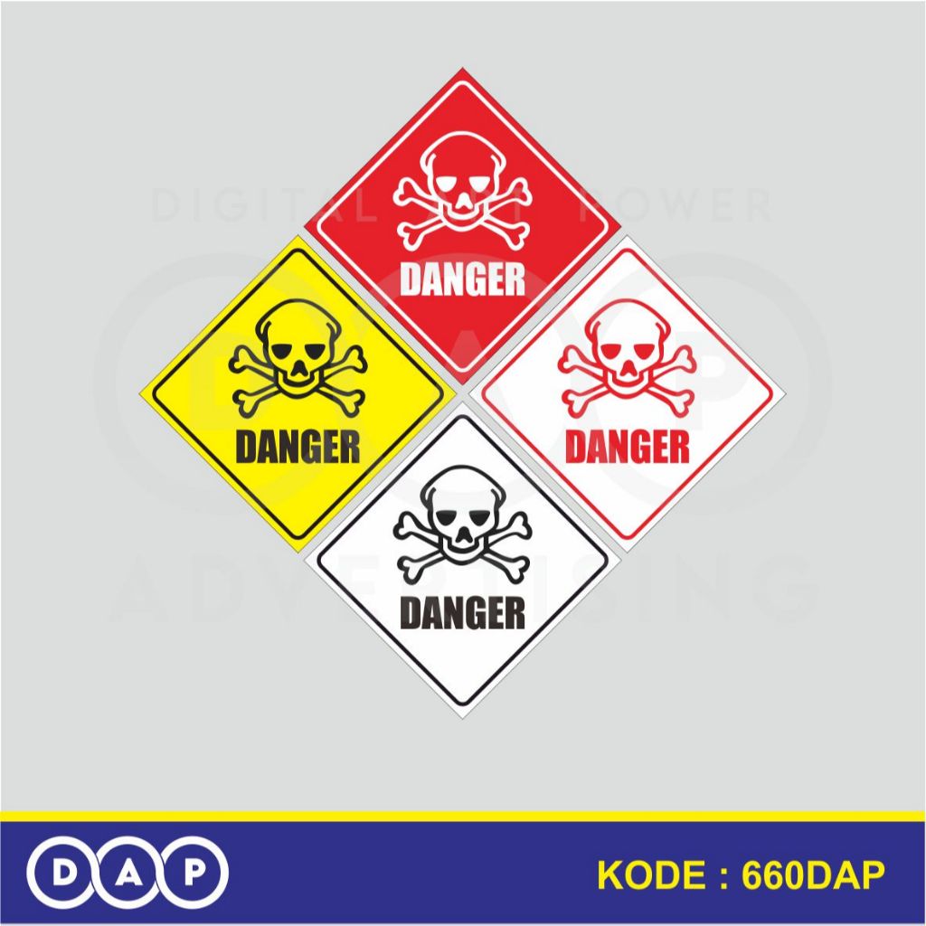 

660 - STIKER RAMBU LALU LINTAS DANGER BAHAYA - 20 X 20 CM - VYNIL - TERBAIK