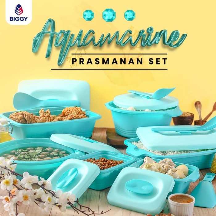 Prasmanan Tempat Sayur Set Biggy Aquamarine / Biggy Basin Set Aquamarine