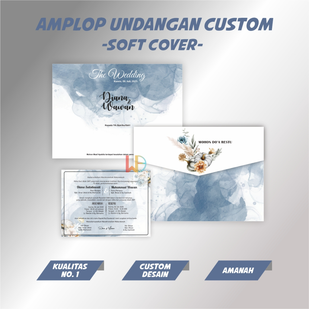 Undangan Pernikahan Amplop Custom Termurah