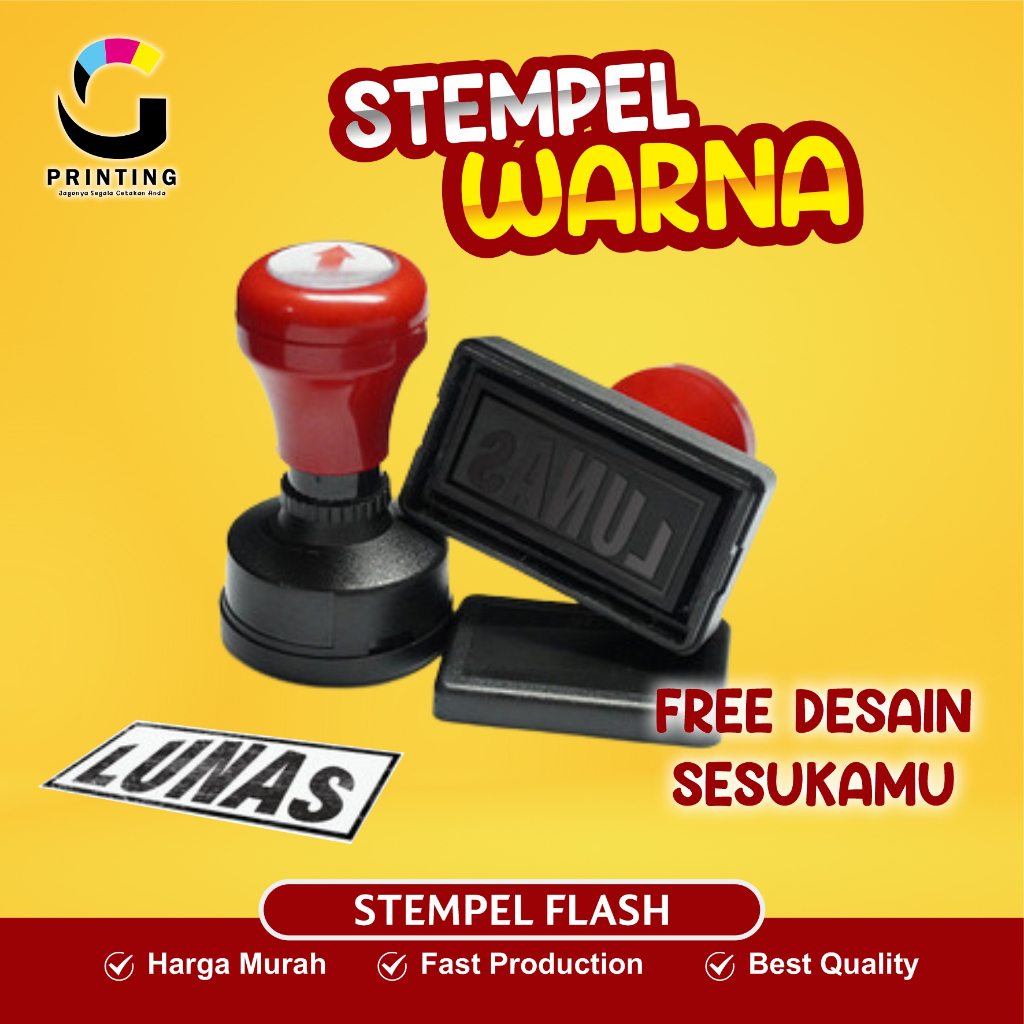 

STEMPEL FLASH/WARNA/PRAKTIS/CUSTOM/LANGSUNG JADI