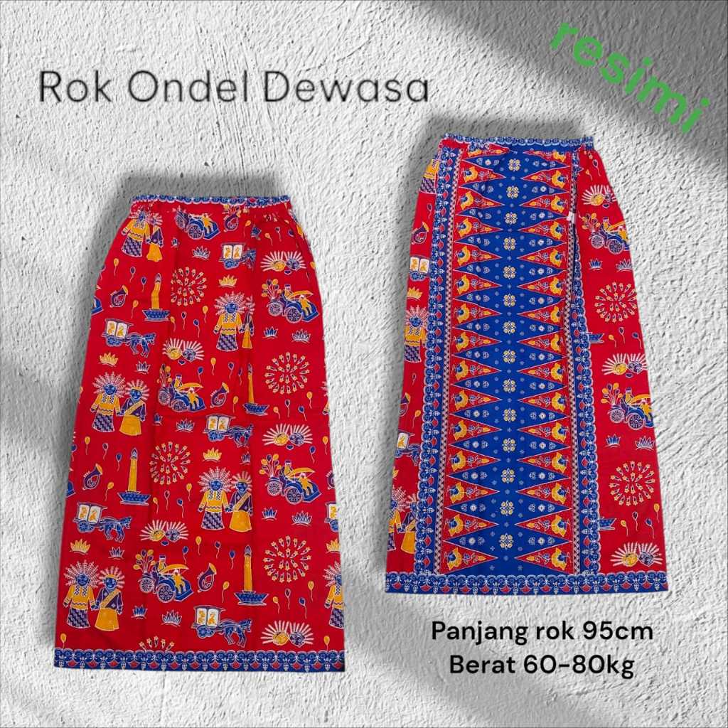 Rok Ondel Ondel Betawi Dewasa Motif Tumpal