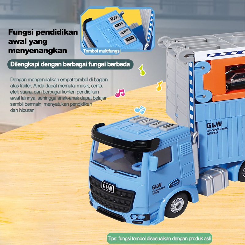 

Kirim delapan mobil paduanPlayset mobil/Hauler Truk dengan Lintasan /Balap Ejeksi Lipat Jalur/Mobil