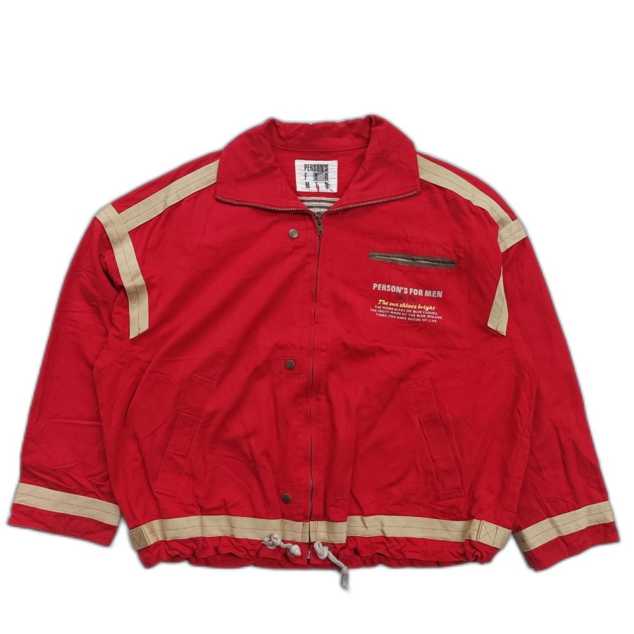 jaket vintage persons for men japan denim twotone biker jacket boxy