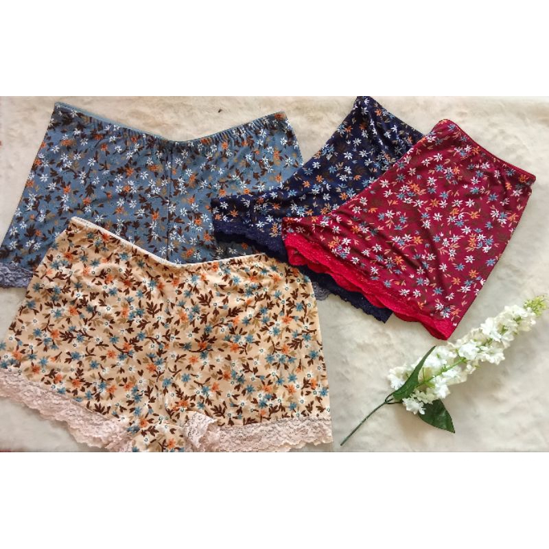 3pcs/6Pcs Celana Dalam Boxer Wanita Celana Hot Pants / Celana Dalam Wanita Motif M L XL 2XL 3XL