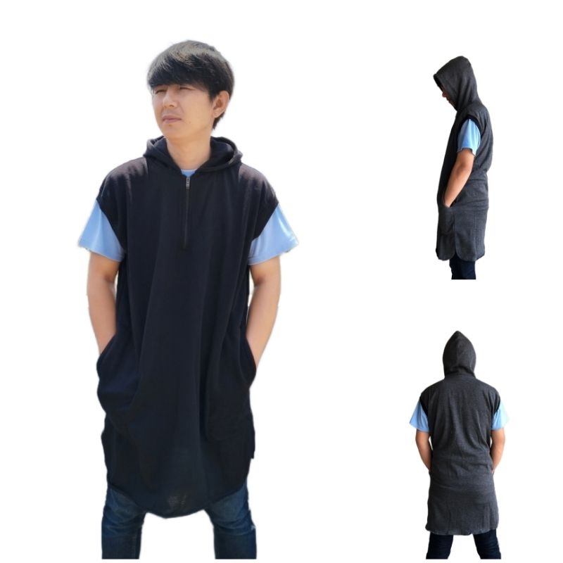 Jaket Hoodie Rompi Sholat Pria Polos Zipper / Rompi Shalat Premium / Jaket Sweater Rompi Solat